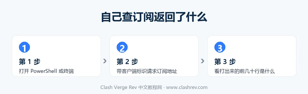 Clash Verge Rev 订阅没有节点时自己查看订阅返回内容的三个步骤